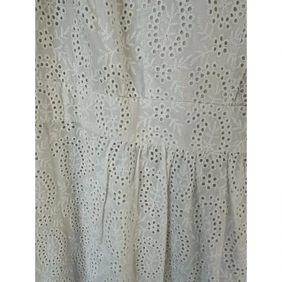 Boden white eyelet ruffle midi dress Size 6 R Spring Summer Dress - Picture 4 of 10